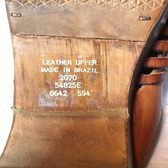 Thom McAn Vintage Wooden Clogs with Woven Leather Uppers Women's 7.5 - Picture 6 of 8